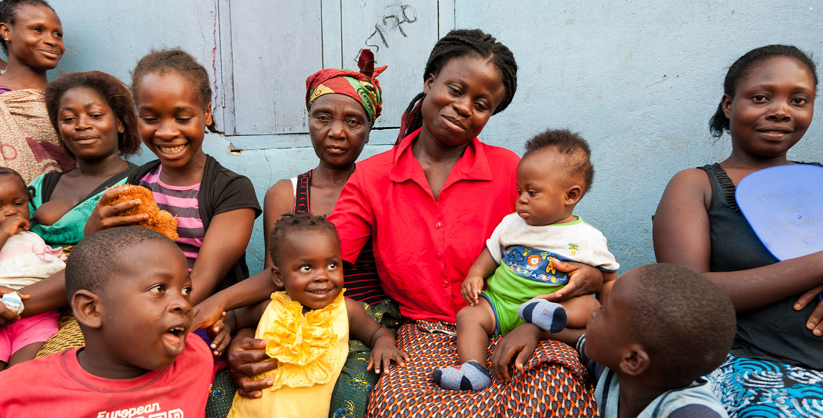 An Ebola survivor with her family.